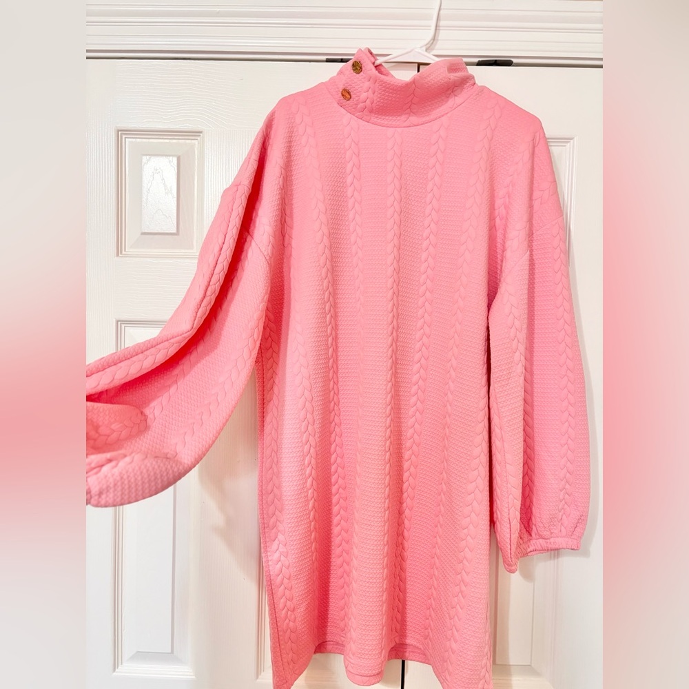 Pink Cable Knit Dress